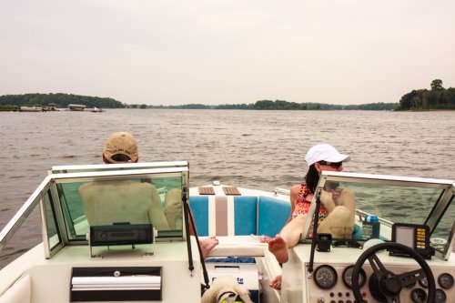 Scott and Robin on the boat